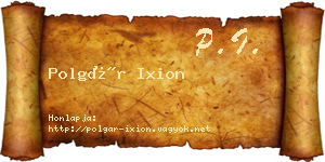 Polgár Ixion névjegykártya